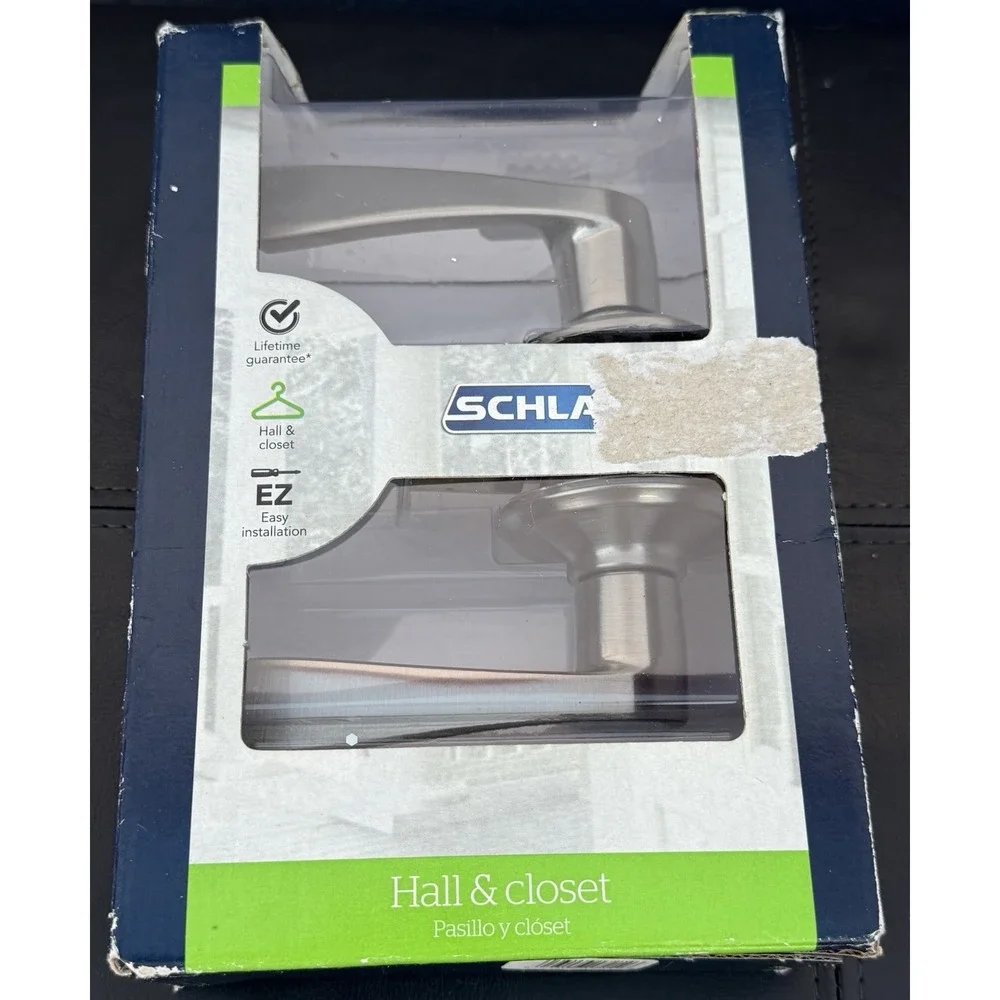 Schlage Hall & Closet Merano Lever Satin Nickel‎ F10 MER 619
